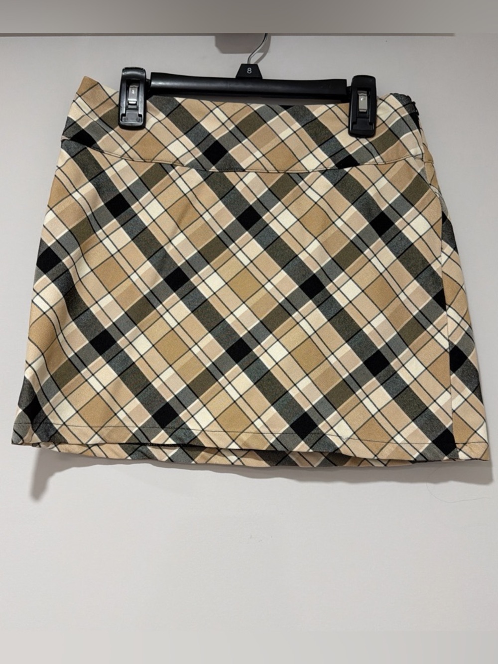 Forever 21 Tan and Black Plaid Mini Skirt